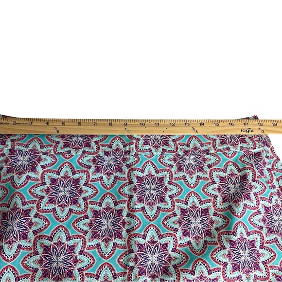 Talbots Teal and Red Floral Skirt - Picture 7 of 8